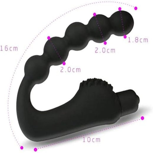 Black Flexible Vibrating Anal Beads