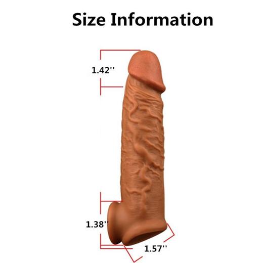 Double Hole Brown Penis Extender Sleeve For Men