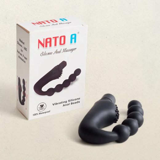 Black Flexible Vibrating Anal Beads