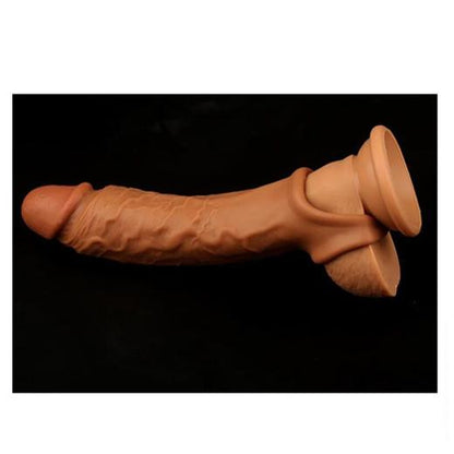 Double Hole Brown Penis Extender Sleeve For Men